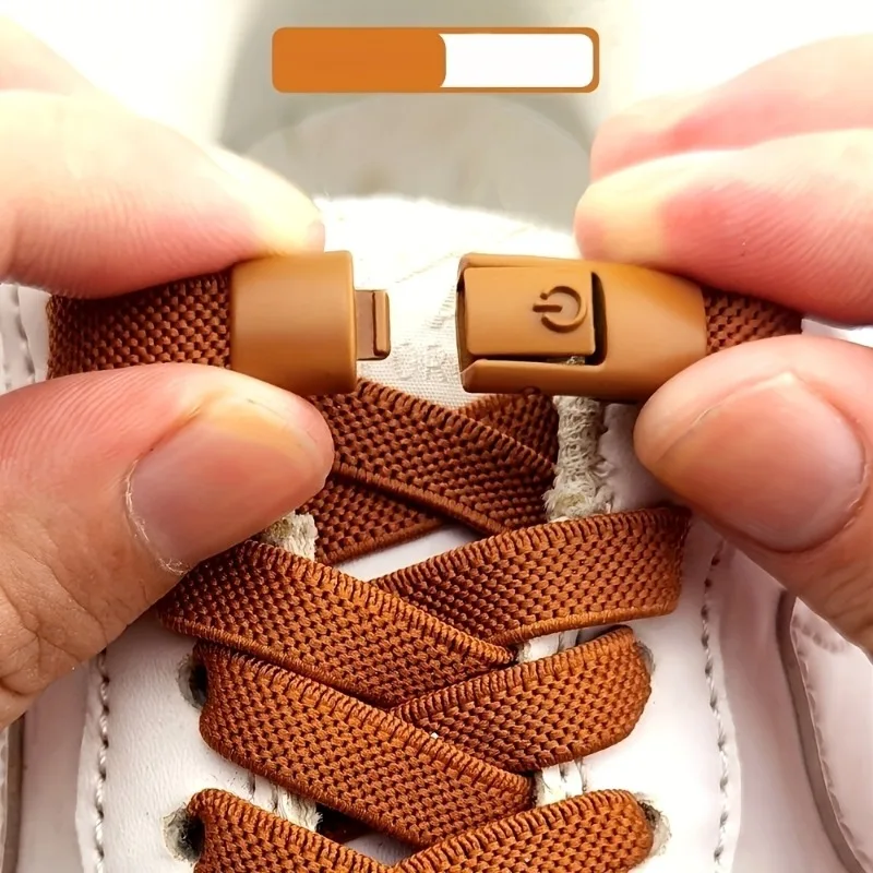 1 Set 100cm Laces and Two Buckles Measuring Suitable for Everyone Featuring Adjustable Elastic Shoelaces