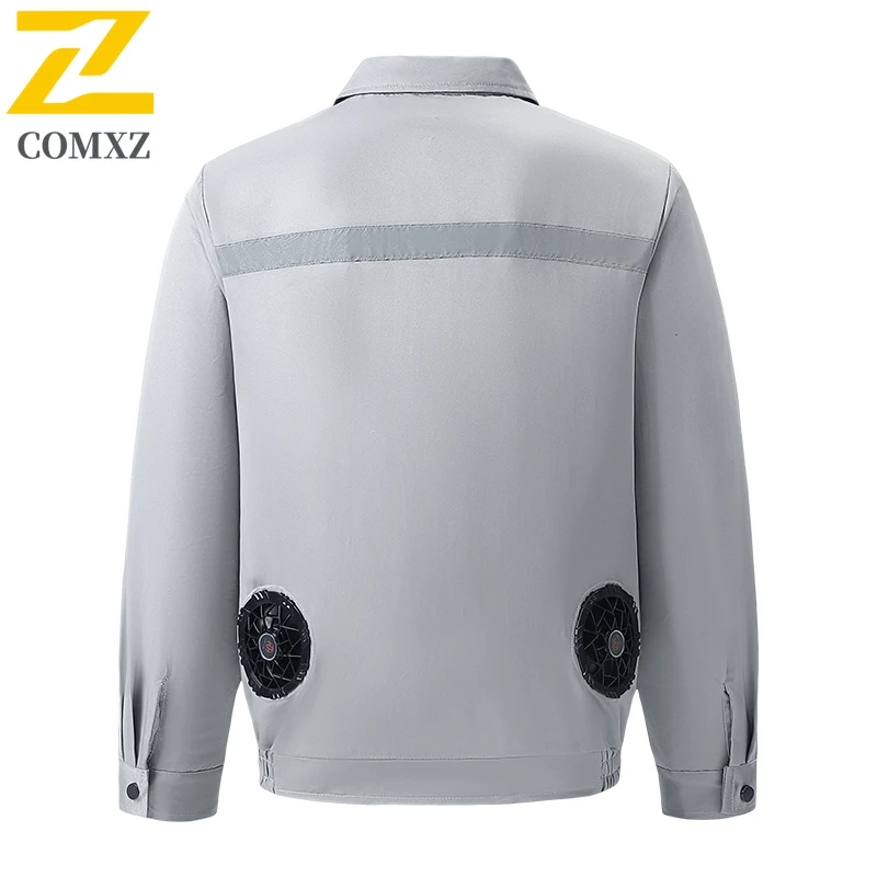 Men Summer USB Air Conditioning Clothing Outdoor High-temperature Work Cooling Clothing Electric Fan Work Clothing Long Sleeves