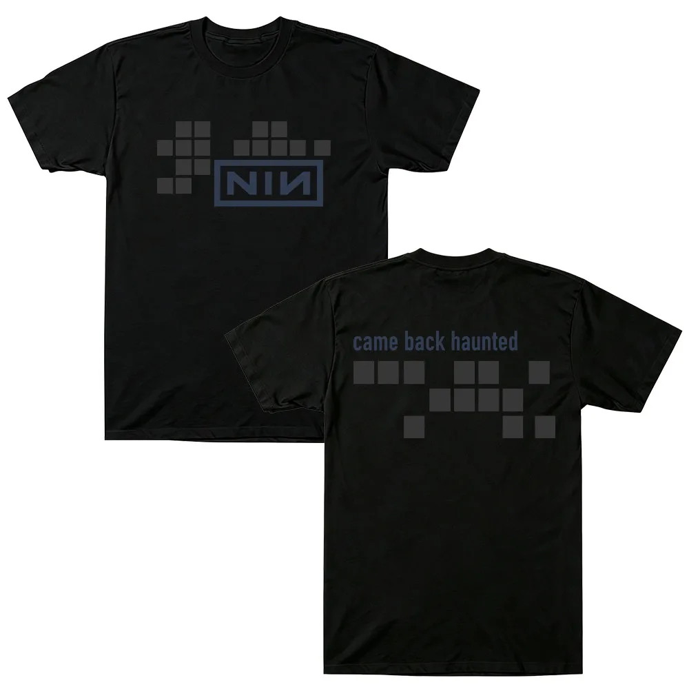 Nine Inch Nails Came Back Haunted Tee 100% Cotton Unisex Crewneck Short Sleeve Pixel Graphic Tee Rock Band Y2k Streetwear Unisex