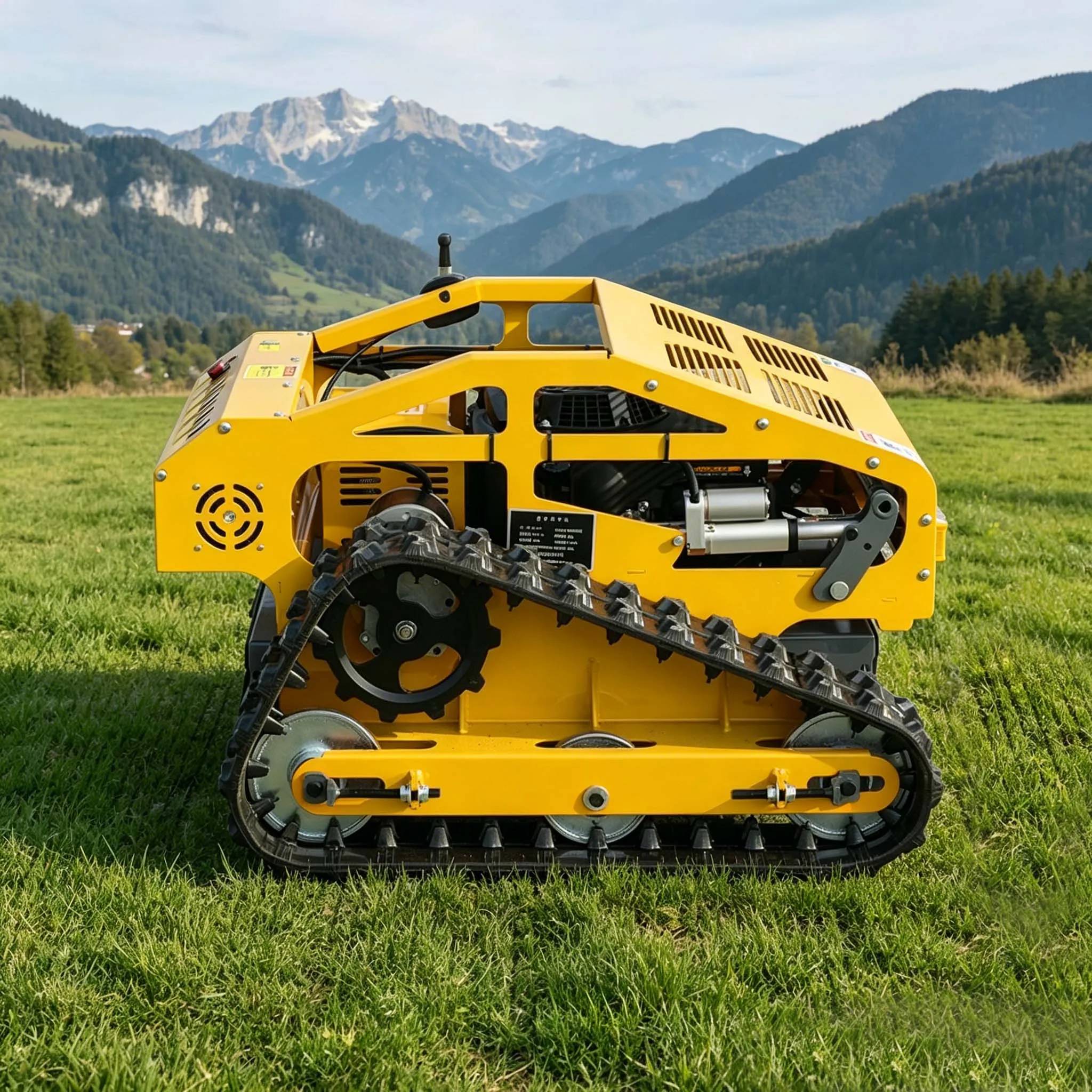 Intelligent RC Lawn Mower EURO5 Engine Remote Controlled Grass Cutting Machine Wireless Crawler Mower For Slope Use