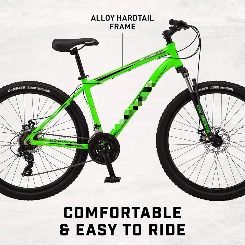 AQMongoose Switchback Comp Expert Sport Trail Mountain Bike Disc Brakes,Small Medium or Large Aluminum Frames,Hardtail Bicycles