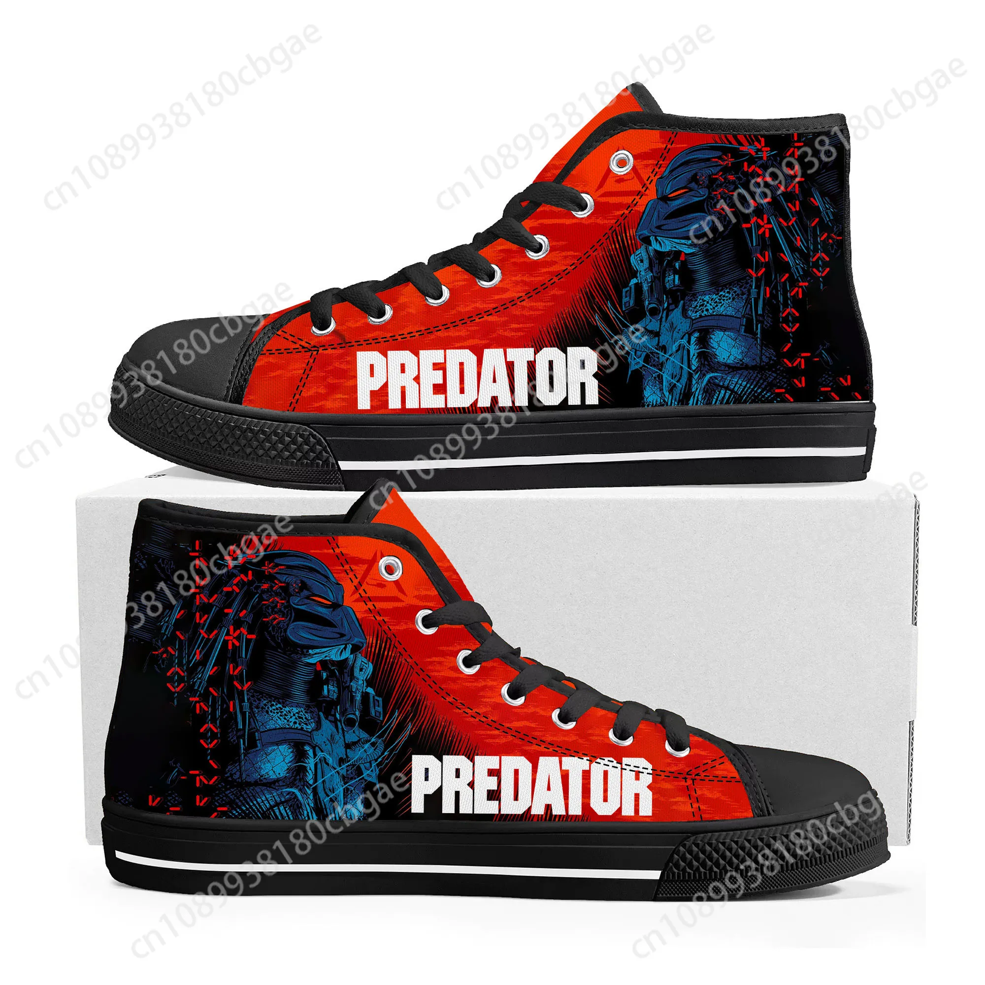 The Predator Alien Movie High Top Sneakers Mens Womens Teenager Canvas High Quality Sneaker Casual Custom Made Shoes DIY Shoe