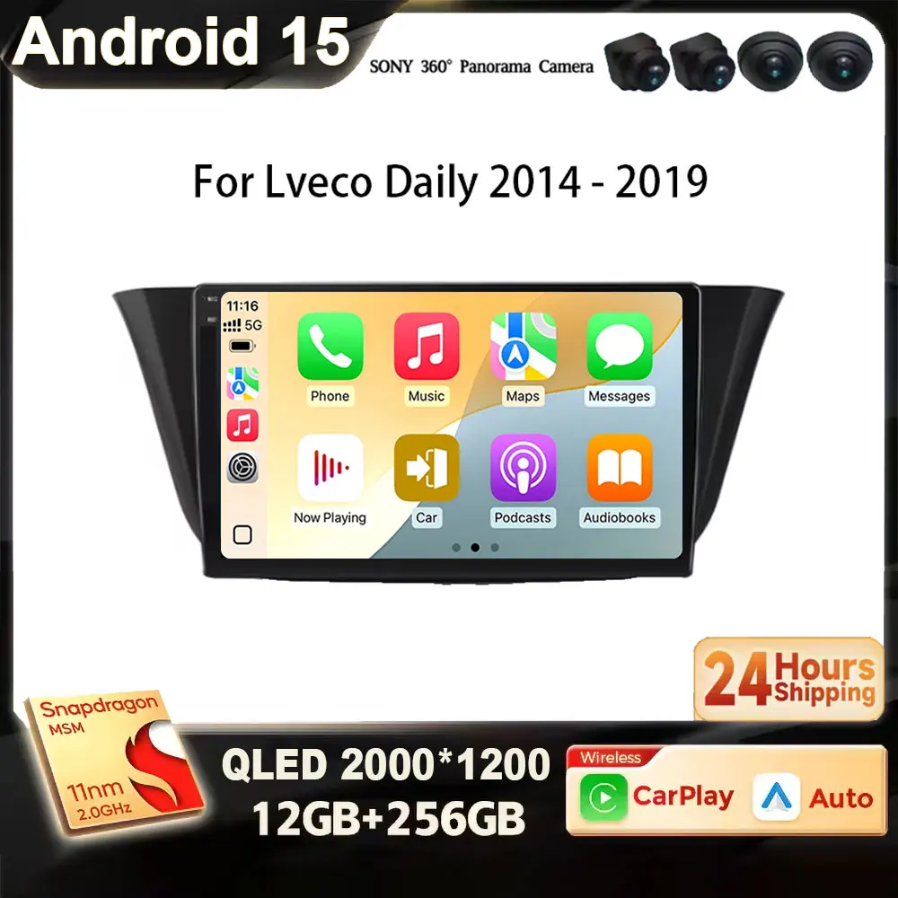 For Lveco Daily 2014 - 2019 Android 15 2K QLED Car Wireless Carplay Video Player Head Unit GPS Navigation Autoradio Auto Radio