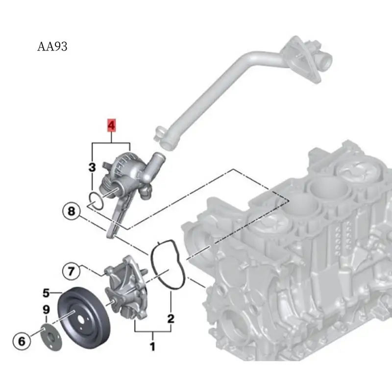 

Корпус термостата охлаждающей жидкости двигателя AA 11537600584 для BMW 1 серии F20/F21 114/116/118/120 3 серии F30/F31/F80