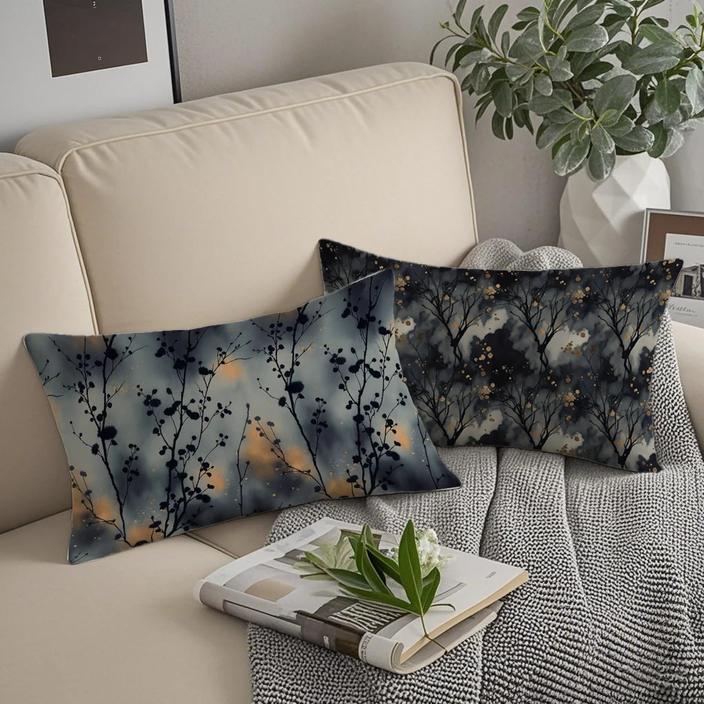Dark Forest Branch Lumbar Pillow Covers Suitable For Sofa Bedroom Car Pillow Cover Cushion Rectangular Back Cushion