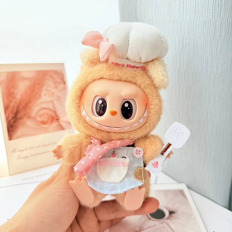 Vêtements Labubu 17 cm, pendentif boîte aveugle de première et deuxième génération, mini ensemble de vêtements de poupée série cuisine