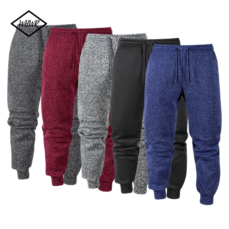 

Mens Casual Fleece Pants Autumn Winter Joggers Track Pants Men Running Jogger Sports Gym Trousers Solid Color Workout Long Pants