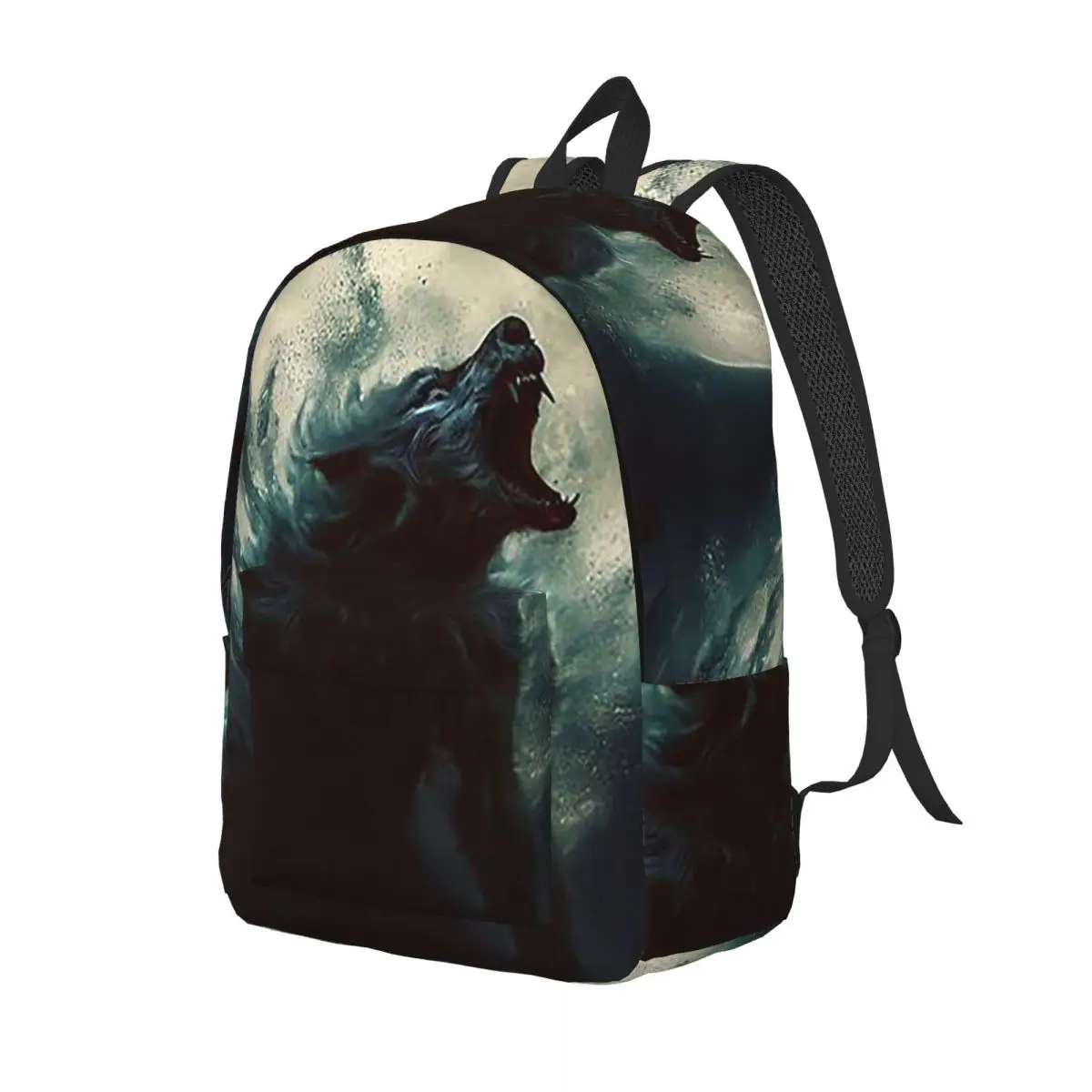 Wolfman Werewolf Curse Of The Night Moon Backpack Daypack Large Capacity Kids BookBag School Bag Shoulder Bags for Boys Girls