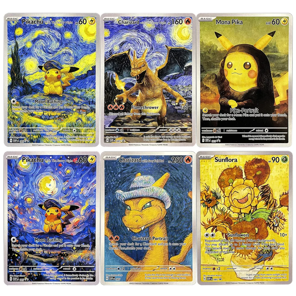 Starry Night Van Gogh/Grey Felt Hat Pokemon Cards 085 SVP Set(Fan