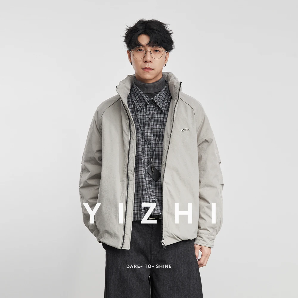 

90% White Duck Down Men's Retro Stand Collar Down Jacket 2025 Winter New Loose Casual Warm Outerwear Jacket