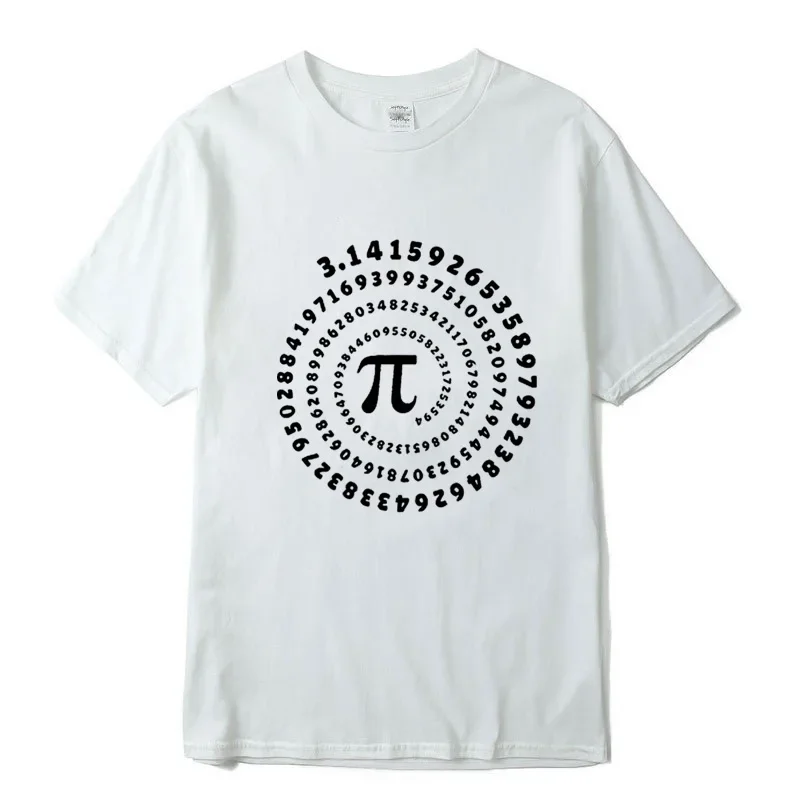 

Men's High Quality 100% cotton funny pi design print summer loose o-neck men tshirt short sleeve t-shirt male tees tops
