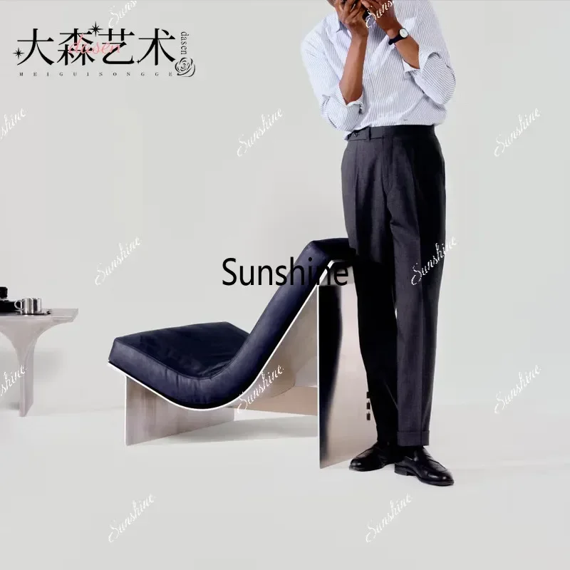 Modern simple light luxury villa living room leisure chair balcony lazy sofaT*