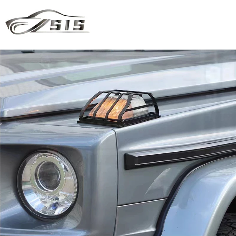 GWagon W463 تحول غطاء خفيف ل W463 G500 G550 G55 G63 تحول مصابيح حماية مواد من الستانلس ستيل أجزاء السيارة الخارجية #3