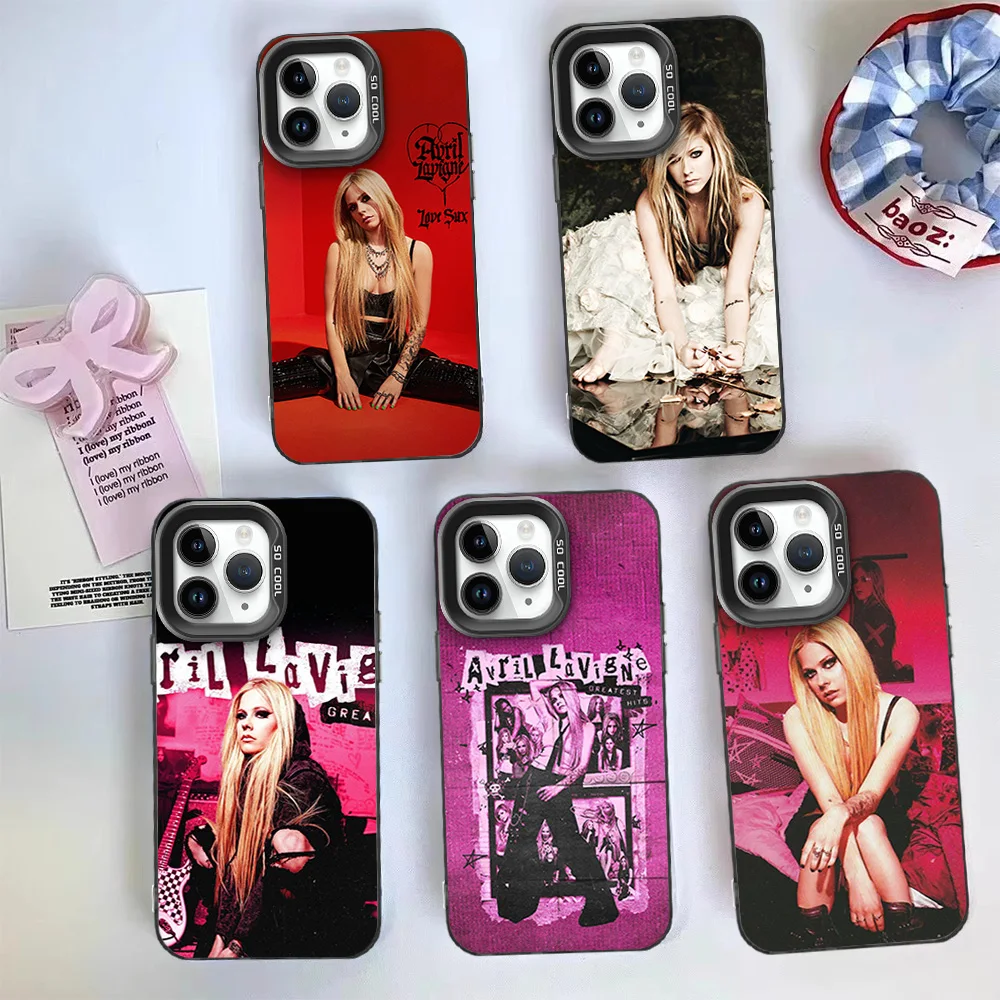 Phone Case For IPhone 11 13 15 16 Max Pro Plus Laser Cover A-AvrilS L-Lavigne Canadian Singer