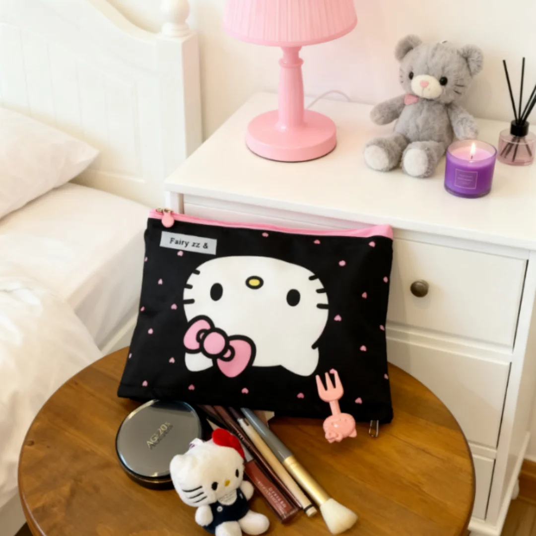 

Hello Kitty Portable Large-capacity Makeup Bag with Inner Pockets for Toiletries and Miscellaneous Items A Multi-functional Stor