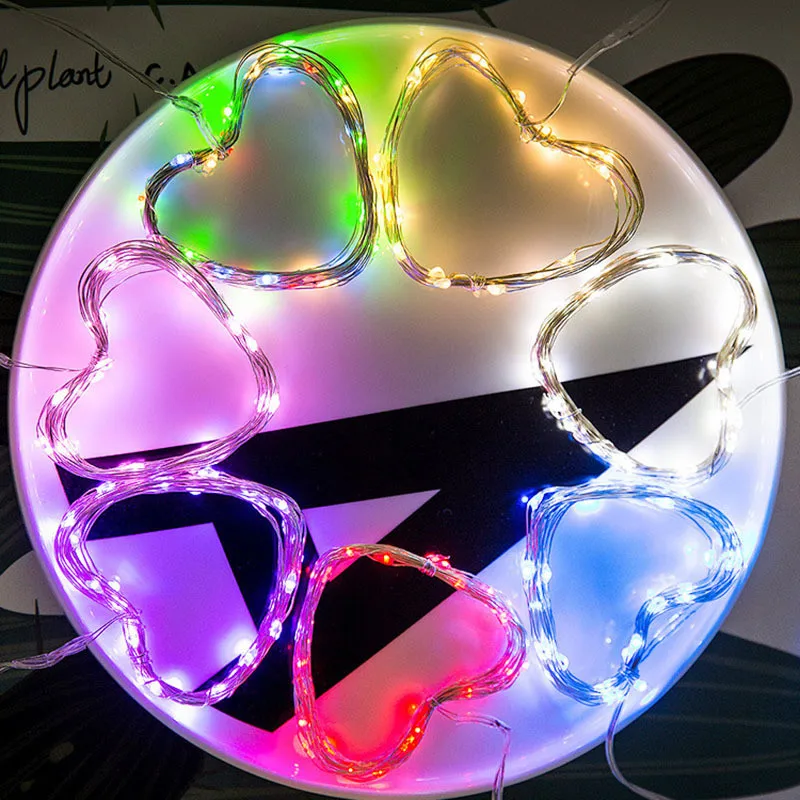 Wedding Christmas LED Fairy Light Silver Wire String Lights 1/2/5/10M for Bedroom Garden Party Home Decoration Battery Powered