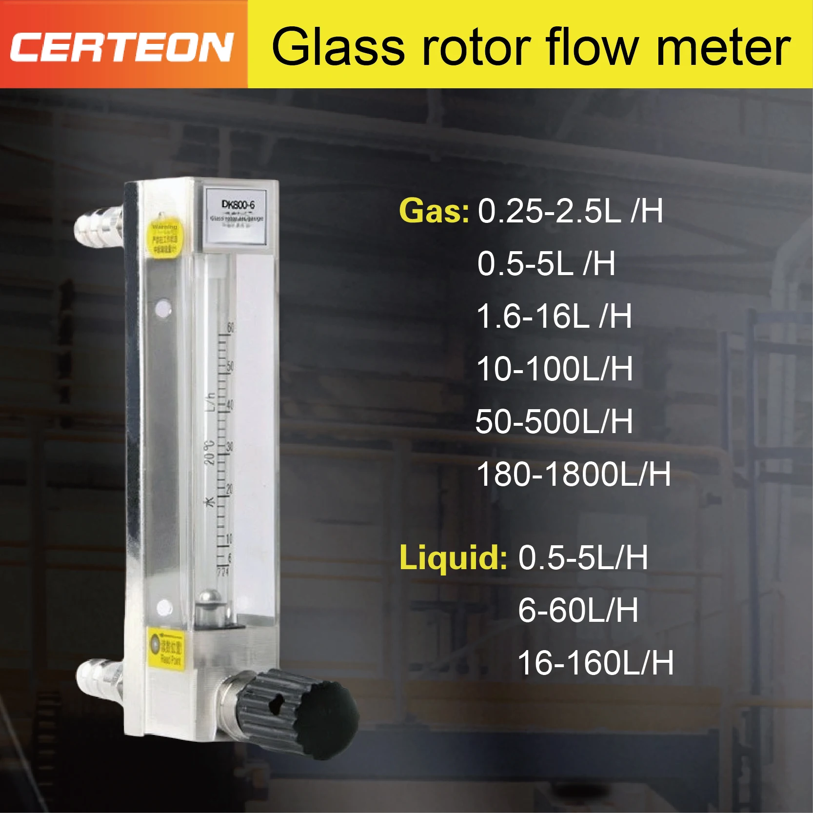 Glass Rotameter Glass Tube Rotameter Variable Area Flow Meter Glass Tube Flow Meter