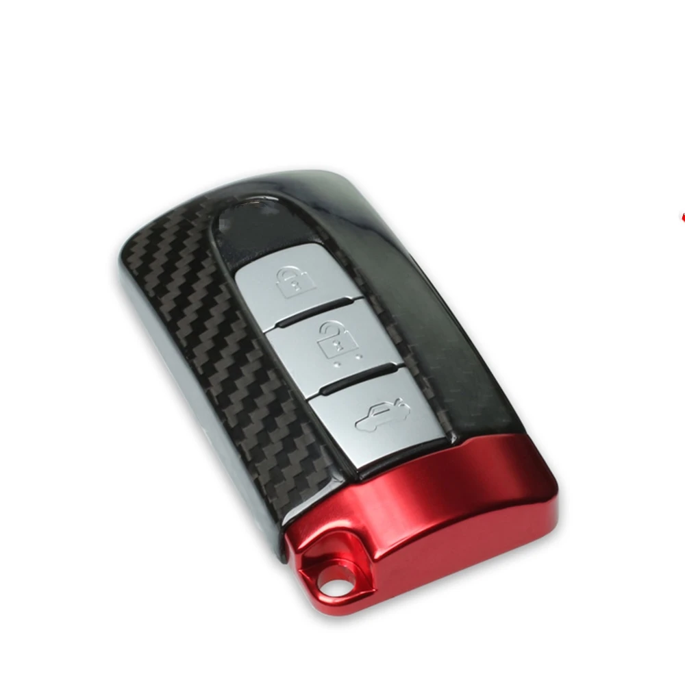 GTR Style Real Carbon Fiber Remote Smart Key Fob Cover Shell Cap For Nissan GT-R 370Z Maxima Infiniti G25 G37 M35 Q70 QX70 QX80