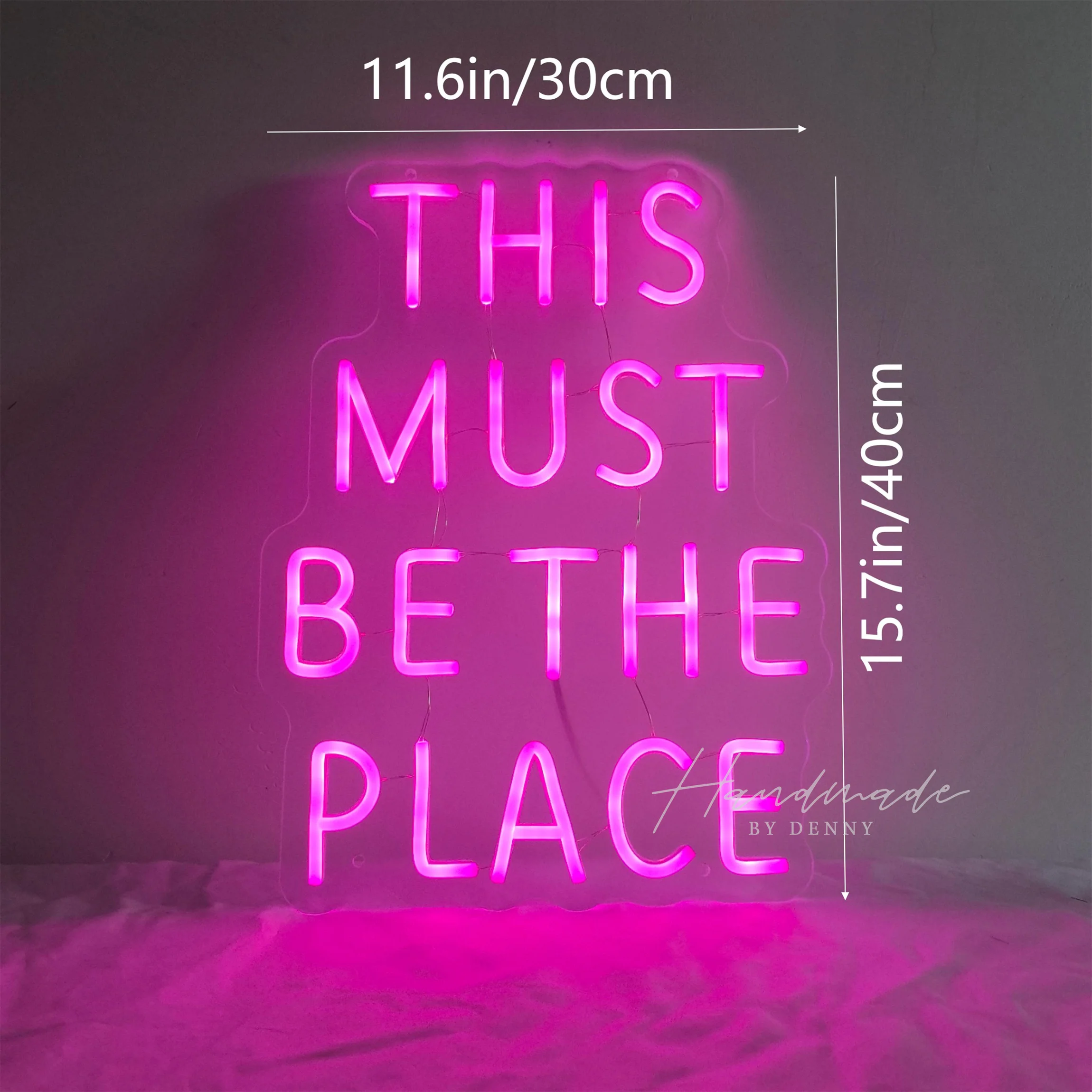 THIS MUST BE THE PLACE Neon Sign, LED Light for Home Decor Bar Cafe Romantic Ambiance Wall Art Sentimental Quote Warm Glow Gift view 3