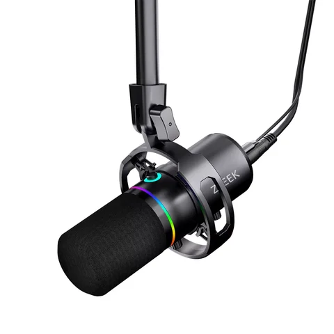 ZLEEK WM8 USB/XLR Dynamic Microphone, RGB Mic, One-Tap Mute, Headphone Jack, Plug & Play for Streaming YouTube Twitch Podcast