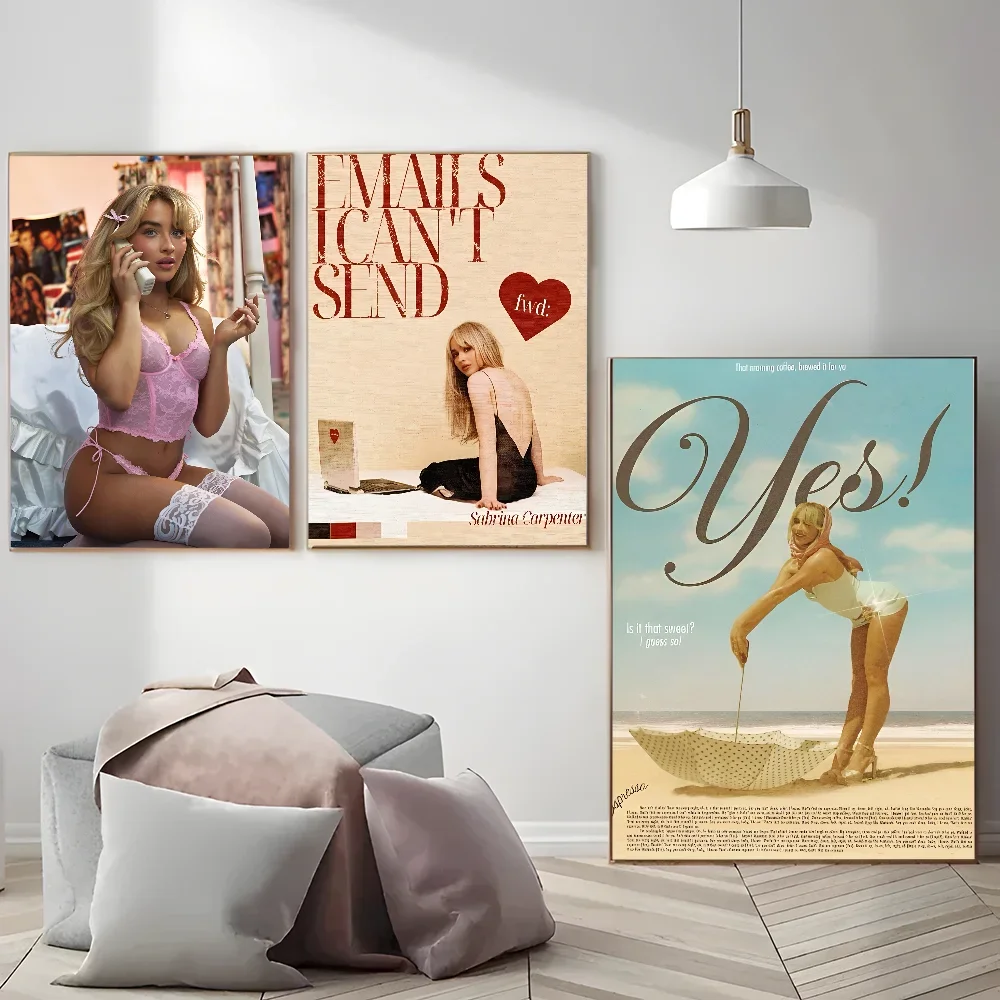 Singer S-Sabrina Ann Lynn C-Carpenter Self-adhesive Art Poster Whitepaper Sticker DIY Room Bar Cafe Wall Decor