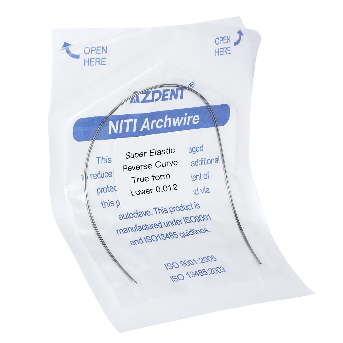 2 Stück/Packung AZDENT Dental Kieferorthopädische Reverse Curve Rund- und Rechteckbogendrähte, True Form, superelastische NITI-Legierung – Detail 5