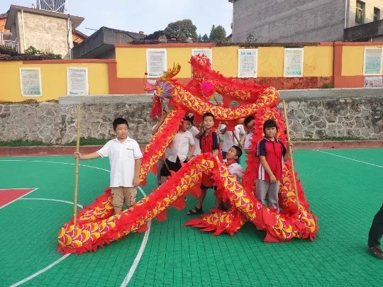 Chinese Dragon Dance Costume 10m Silk  8 Players size 5 Game New Year Children Interactive Outdoor Creative Sports Toys