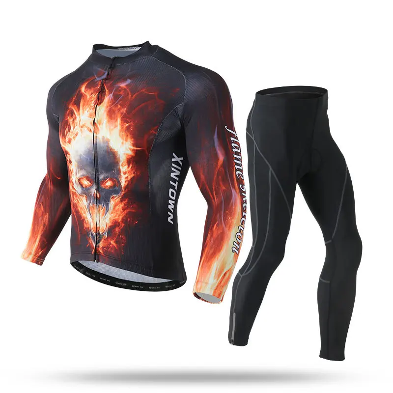 Long Cycling Clothes Suit Man Sleeve Bicycle Clothing Jersey Men Set Summer Leg Men's Pants Skinsuit Sweatsuit Breathable Bike