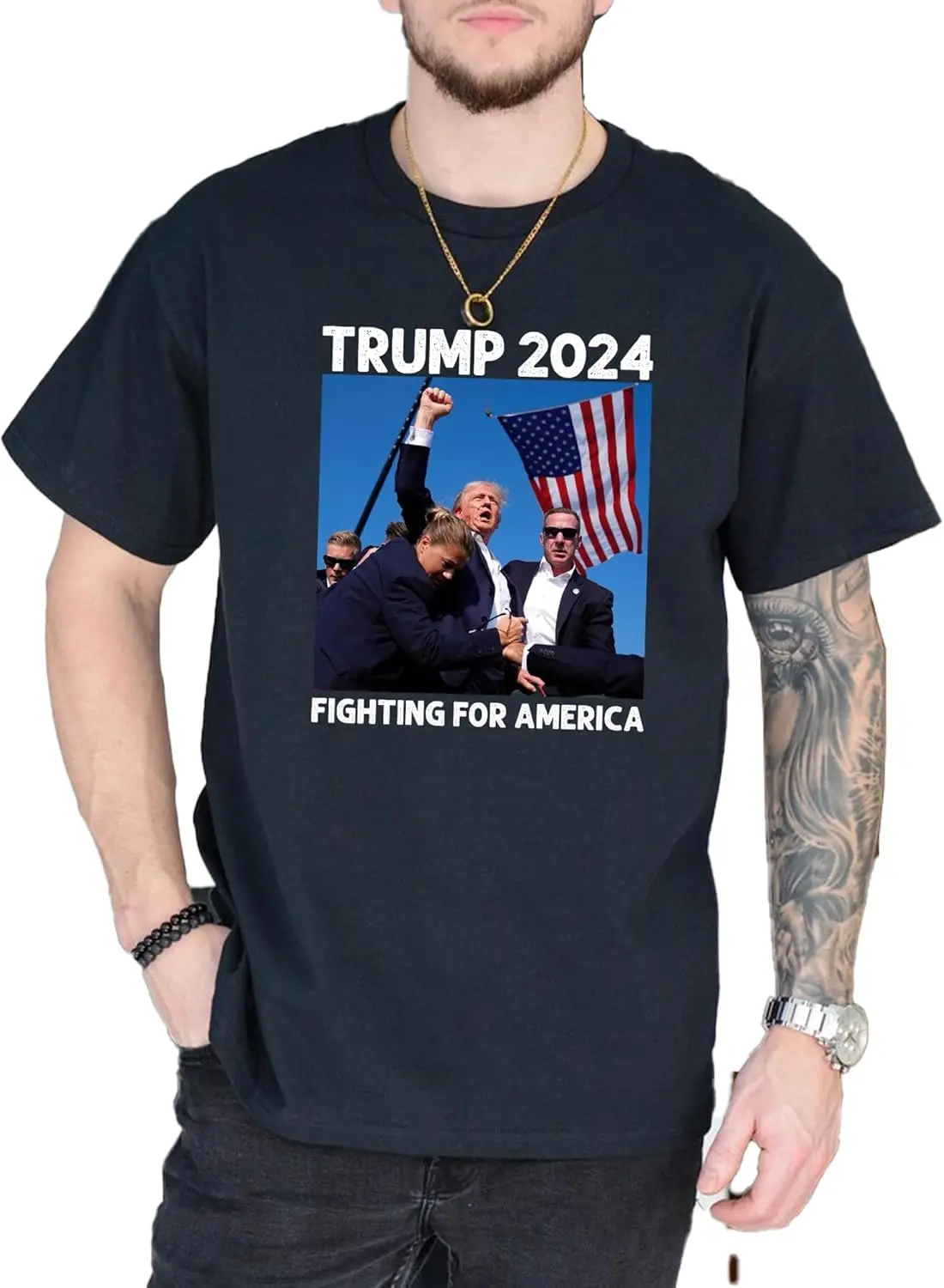 

Trump 2024 Fighting for Amera T Shirt, Attack to Trump Shirt, 2024 Presidential Election T Shirt, Make Amera Great Again