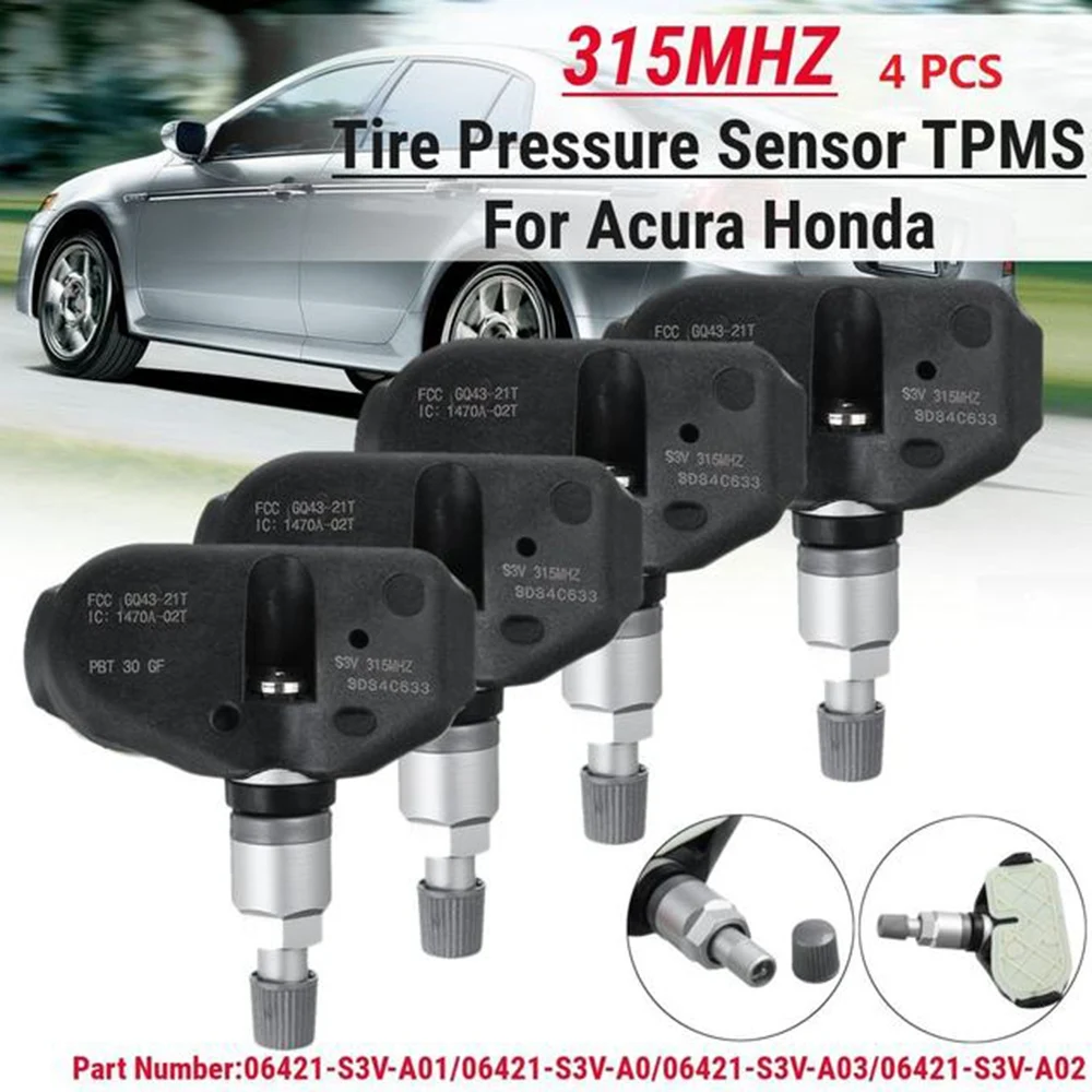 4X 315MHz Tire Pressure Sensor TPMS Monitoring System Programmer Sensor for MDX RL TL Odyssey Ridgeline