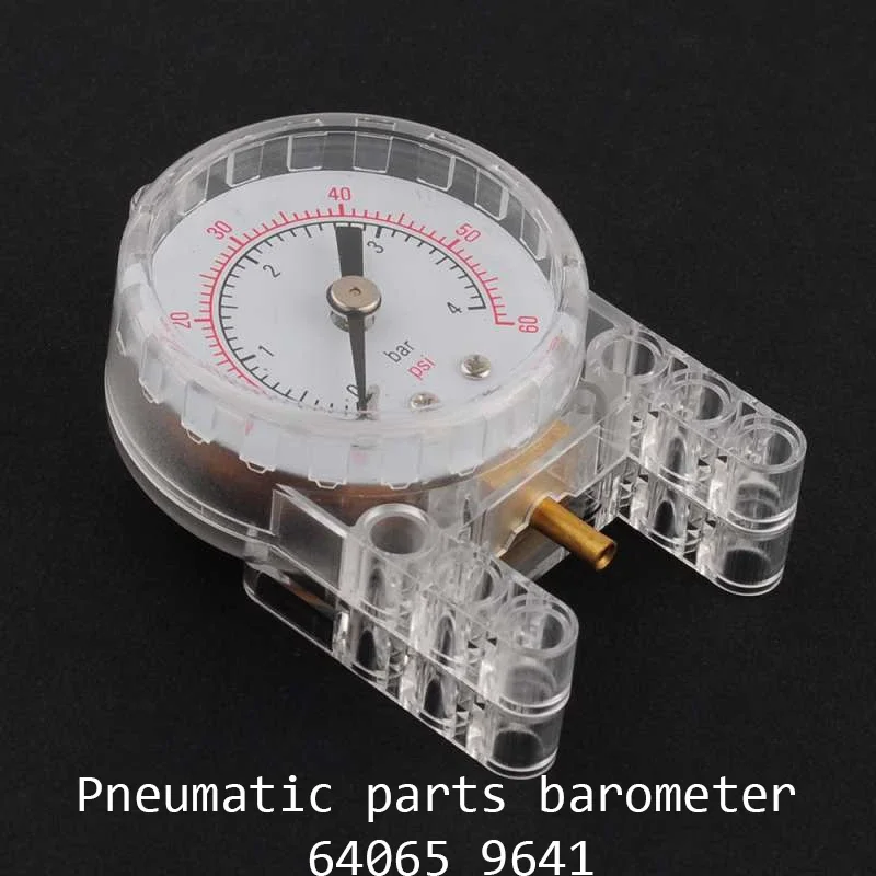 MOC Building Blocks Pneumatic Parts Barometer Pump Cylinder Push Rod Switch Hose Air Tank Compatible with Legoeds