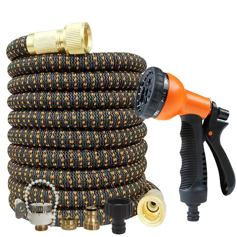 8 kinds Of Adjustable Spray Mode Water Guns, Expandable Garden Hose 25/125FT, Flexible Water Pipe Outdoor Cleaning Tools