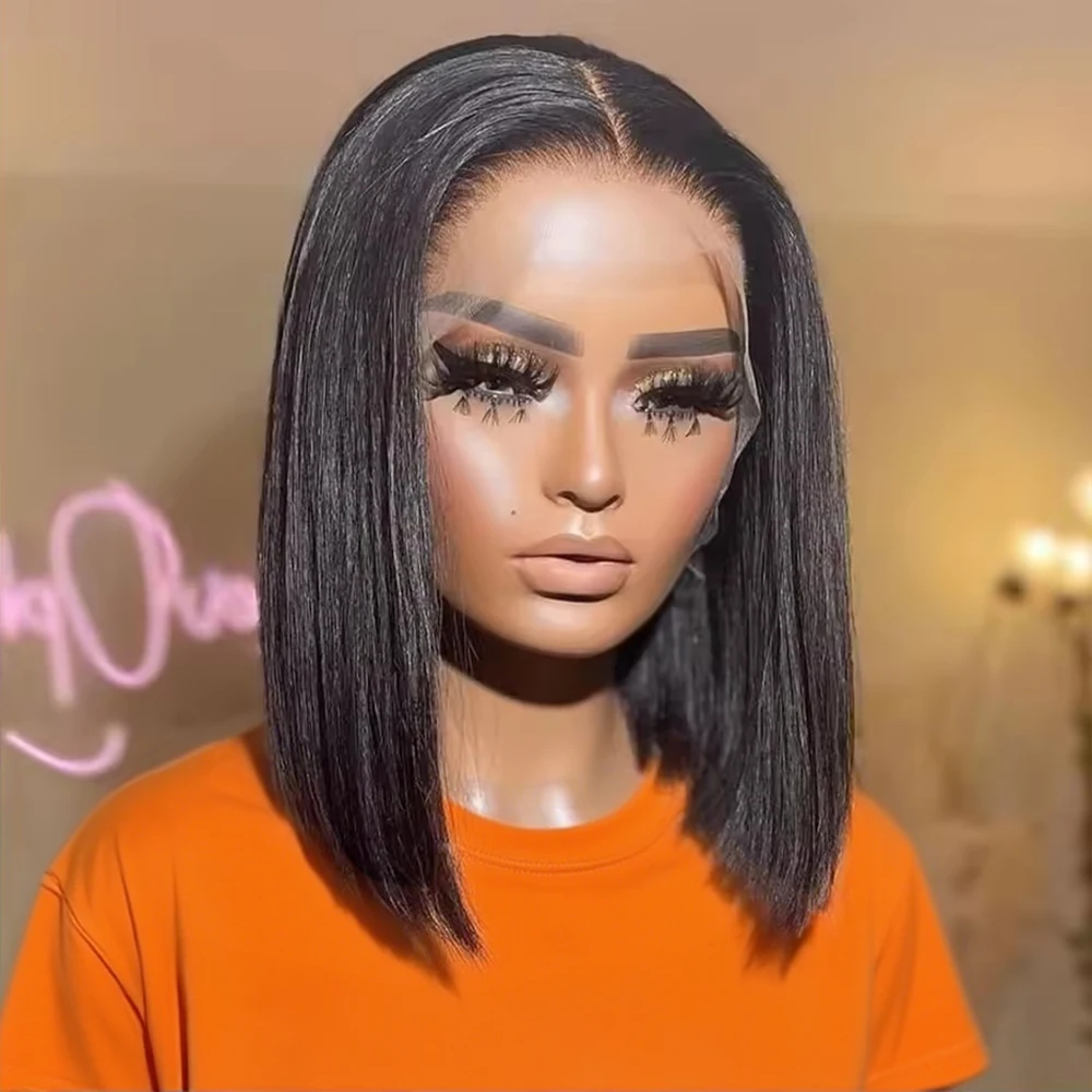 

Вьетнамские прямые парики с прозрачным кружевом, без клея, из натуральных волос, 250% плотность, для женщин, 13x4, 13x6, HD кружевной фронтальный парик, короткий боб