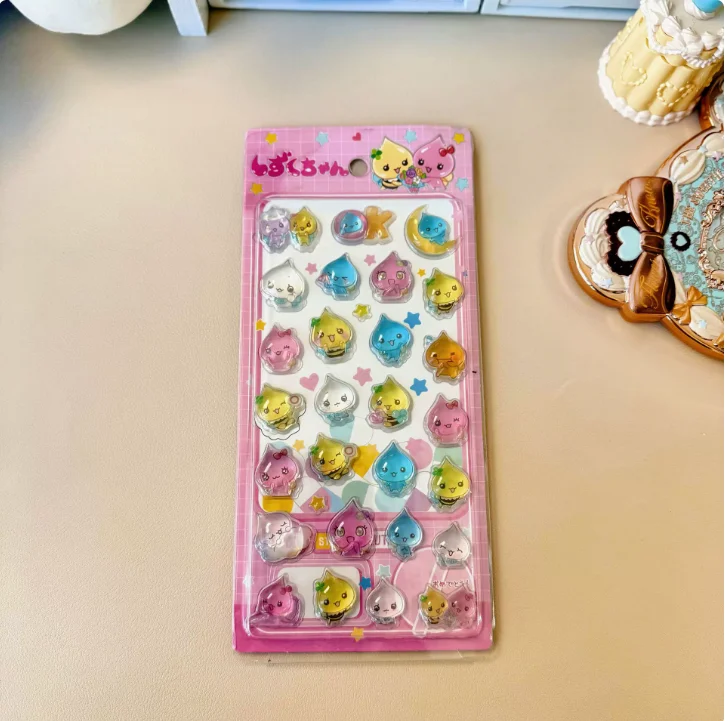 Cartoon Drop Seal 3D Relief Stickers Embossed Crystal Stickers DIY Laptop Phone Case Decorative Sticker Party Favors ちいかわ シール