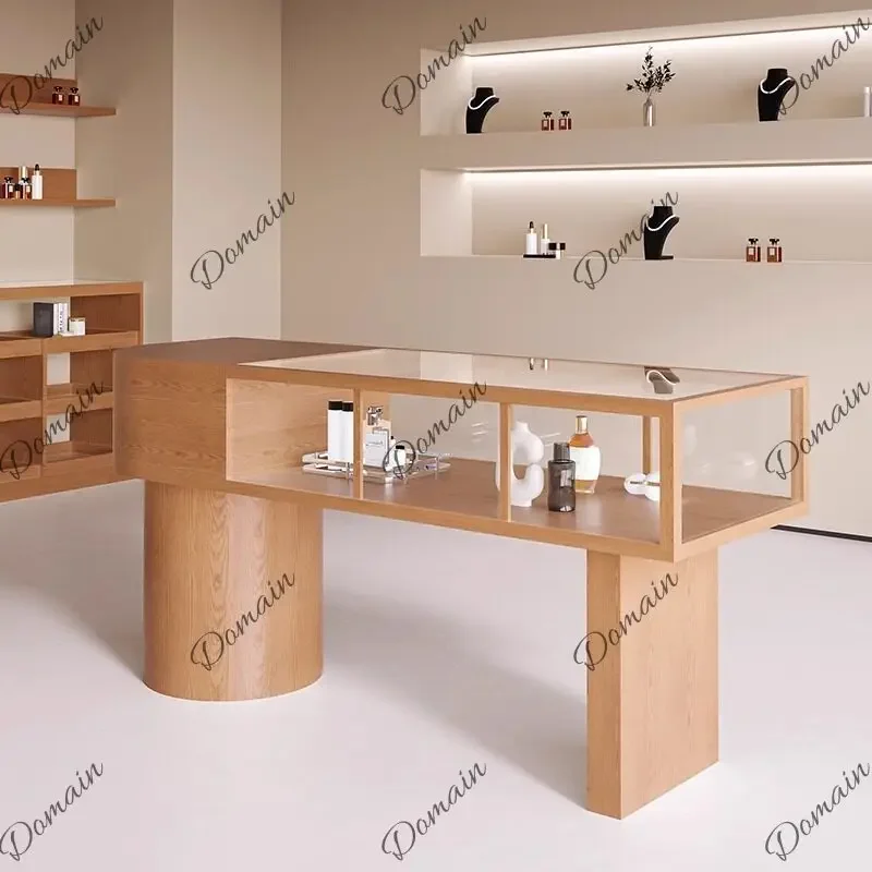 Q yI Clothing store glass display cabinet Nakajimadai ceramic jewelry antique display shelf display cabinet