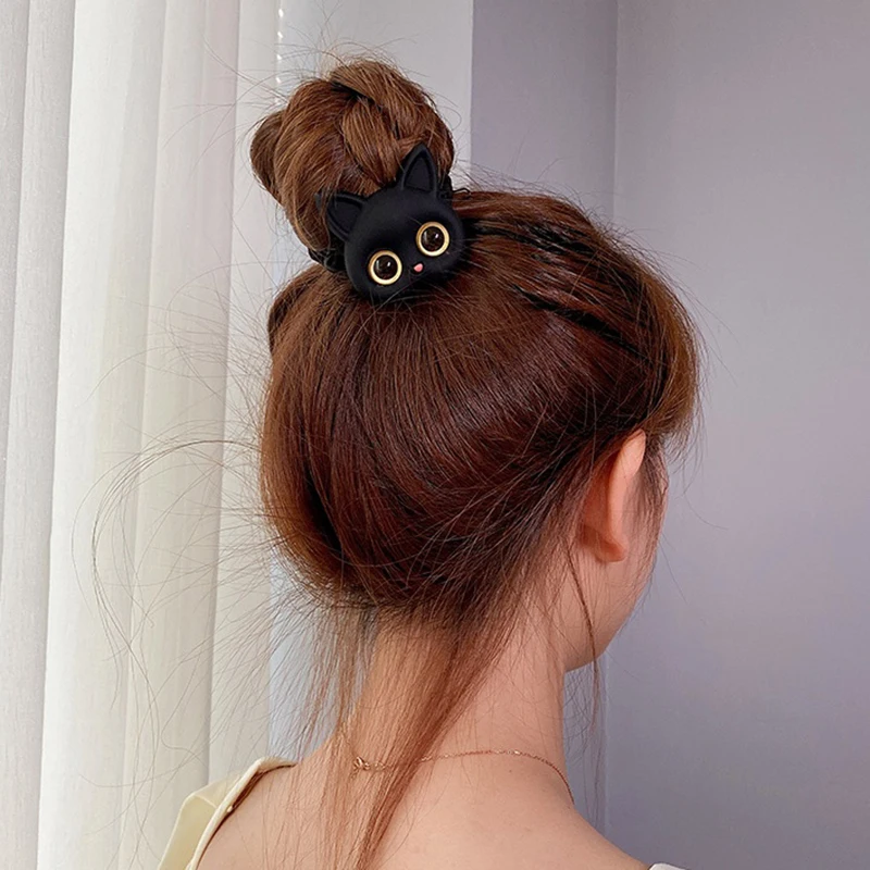 2026 Neue süße Katzen-Haargummis für Damen, elastische Haarbänder, koreanische Kopfbedeckung für Kinder, für Mädchen, schöne Haar-Accessoires und Ornamente – Detail 3