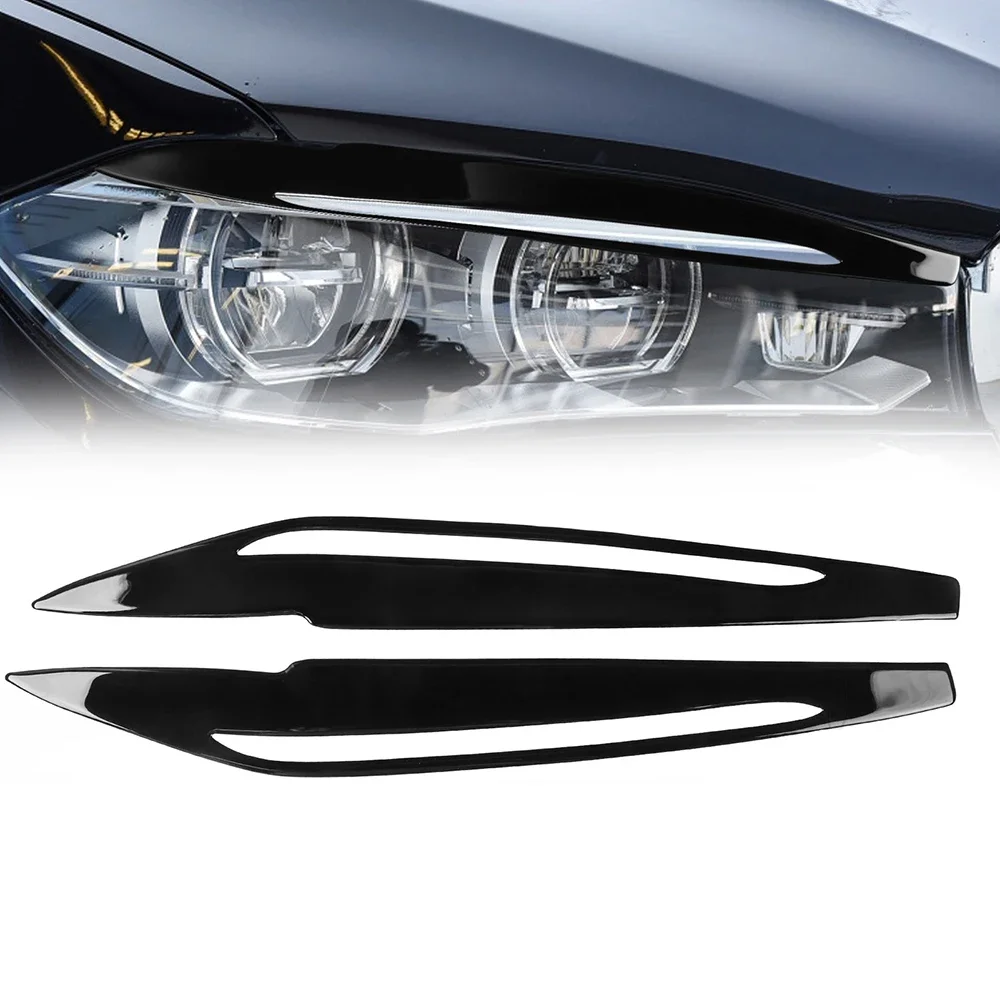 Car Headlight Header Protection Sticker For BMW F15 2014-2018 Body Modification Decorative Sticker Black Lamp Hoods Accessories