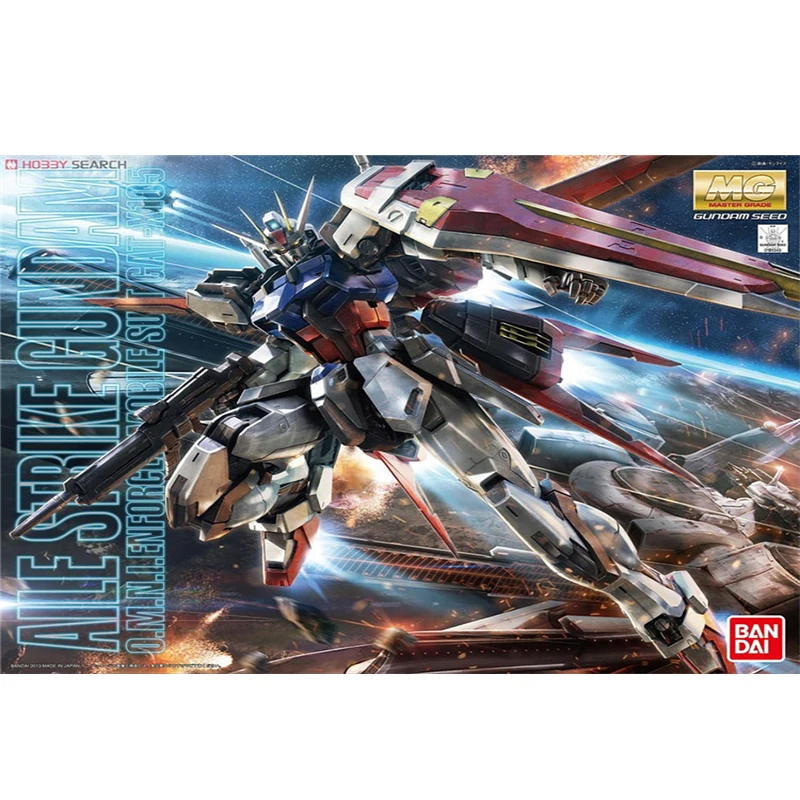

Bandai Gundam assembly MG 1/100 AILE STRIKE GUNDAM Anime model toys Mobile Suit Robot Model Children's Gift