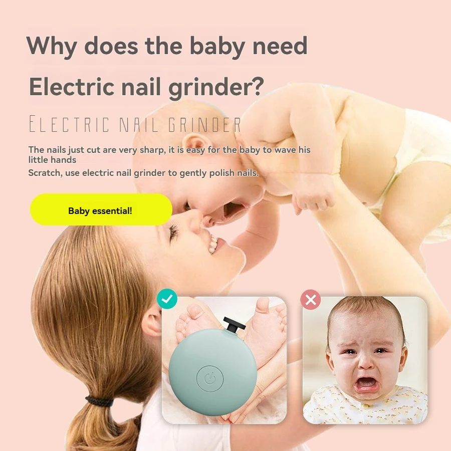 Professional Nail Care Kit Electric Nail File for Baby Adult Use, Safe Nail Grinder with LED Light, Manicure Pedicure Machine