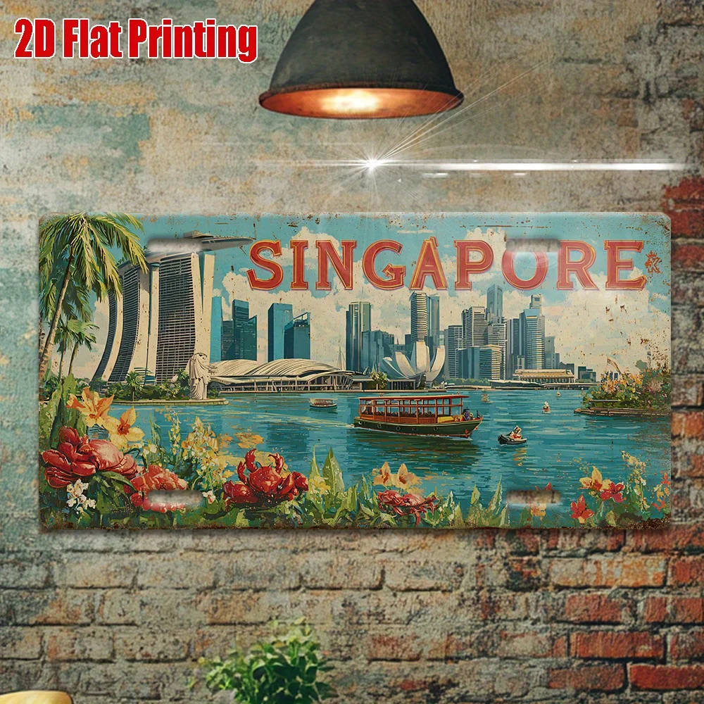 2D Flat Decorative Purposes Only, Measuring by. It Features a Design of The Singapore City Skyline And Suitable for Home