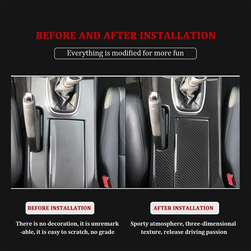For Honda Accord Coupe/Sedan 2008-2012 Carbon Fiber Gear Panel Stickers Car Interior Decorative Accessories