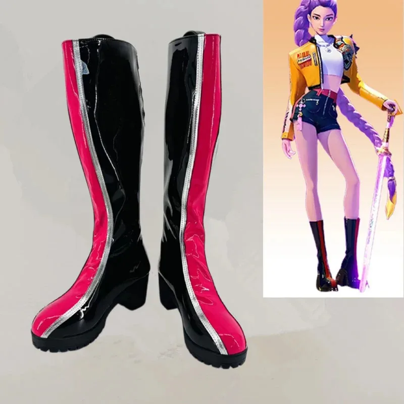 

KPop Demon Hunters Rumi Cosplay Costume Shoes Handmade Faux Leather Anime Carnival Party Halloween Boots gh;0