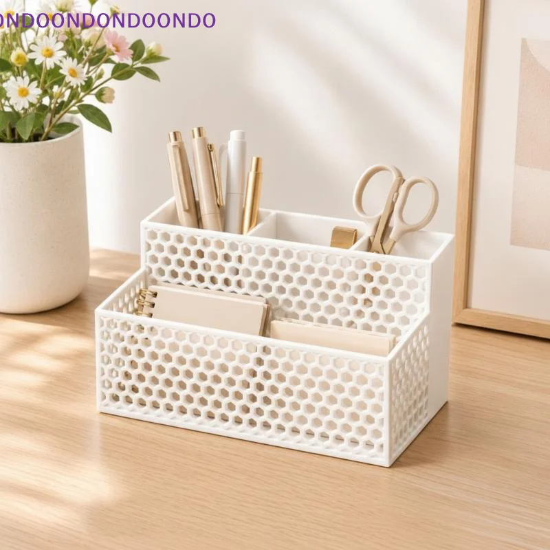 Hollowed-out Desk Organizer 3D Printed Minimalist Design Multi-Function Storage for Desktop Stationery Supplies