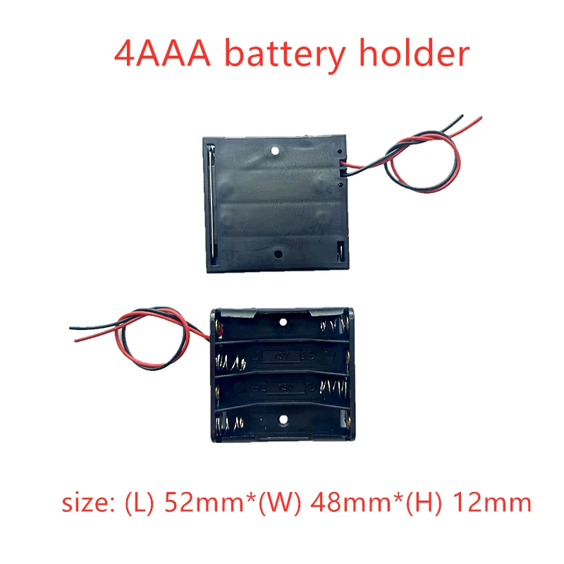 50PCS AAA Power Bank Cases 1X 2X 3X 4X AAA Battery Holder Storage Box Case 1 2 3 4 Slot Batteries Container With Wire Lead