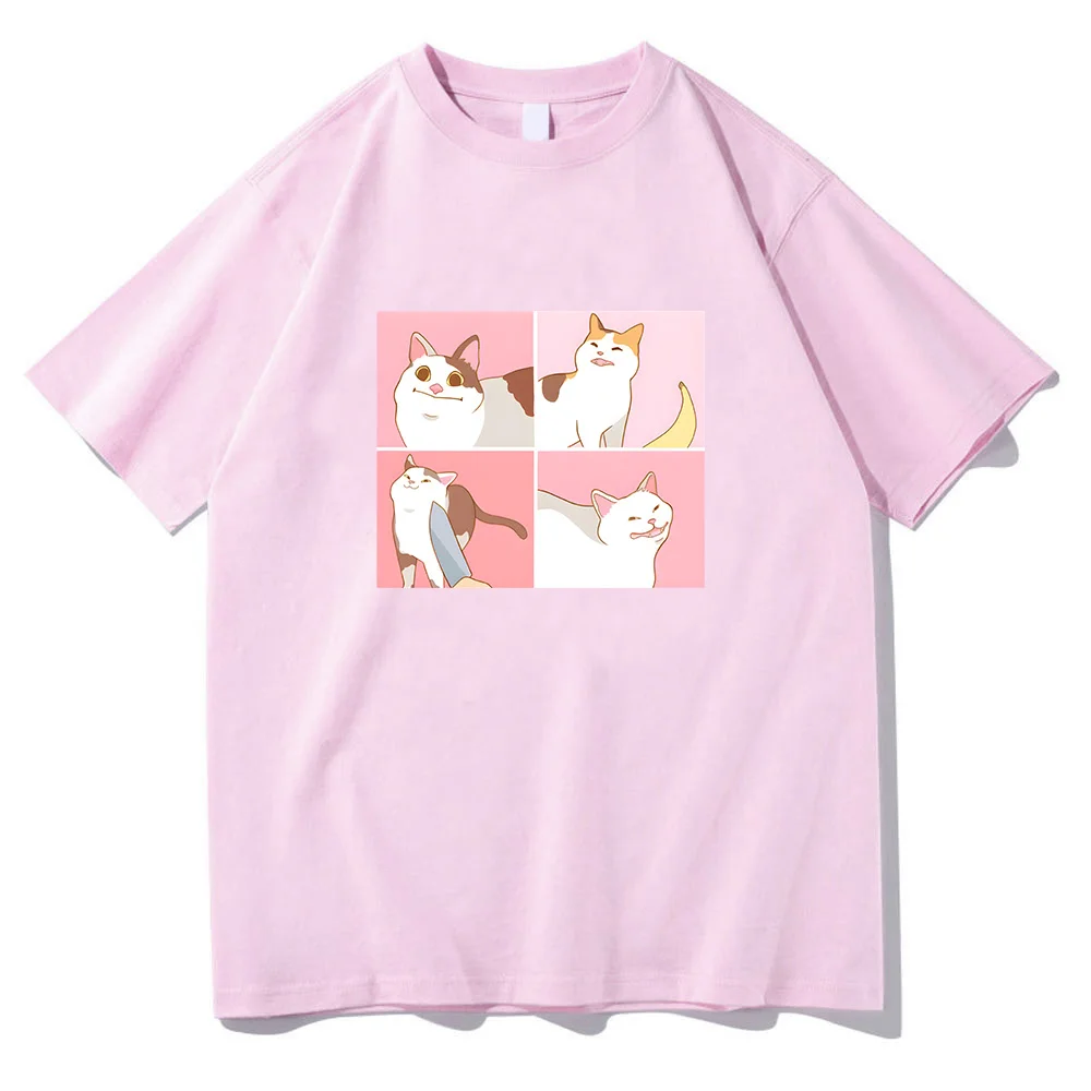 

Meme Cat HUH T-shirt Short Sleeve Cotton Women/Men Tee-shirt Graphic Printing Funny Cartoon Tshirts Casual Kawaii Tees Tops