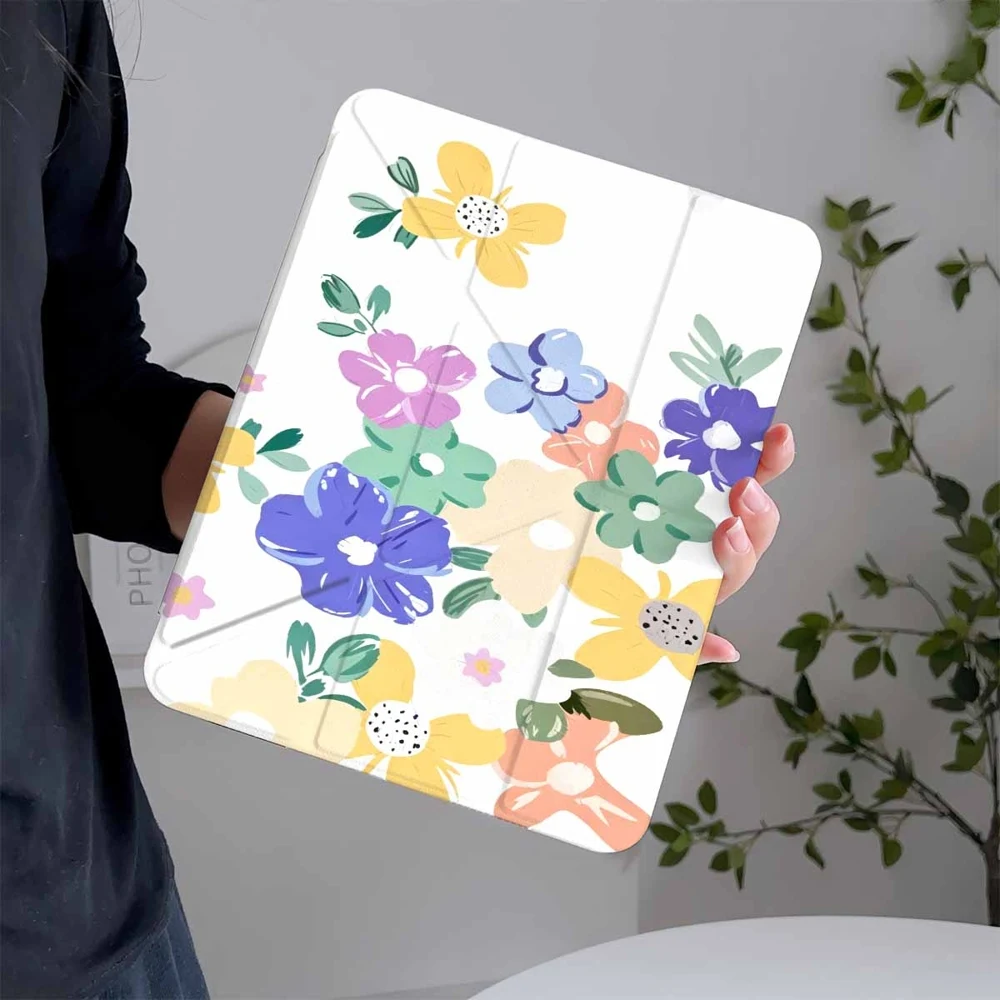 Purple flowers For Samsung Galaxy Tab A8 A9 A11 S6 S7 S8 S9 S10 FE Plus Lite Protective With Pen Slot Tablet Case
