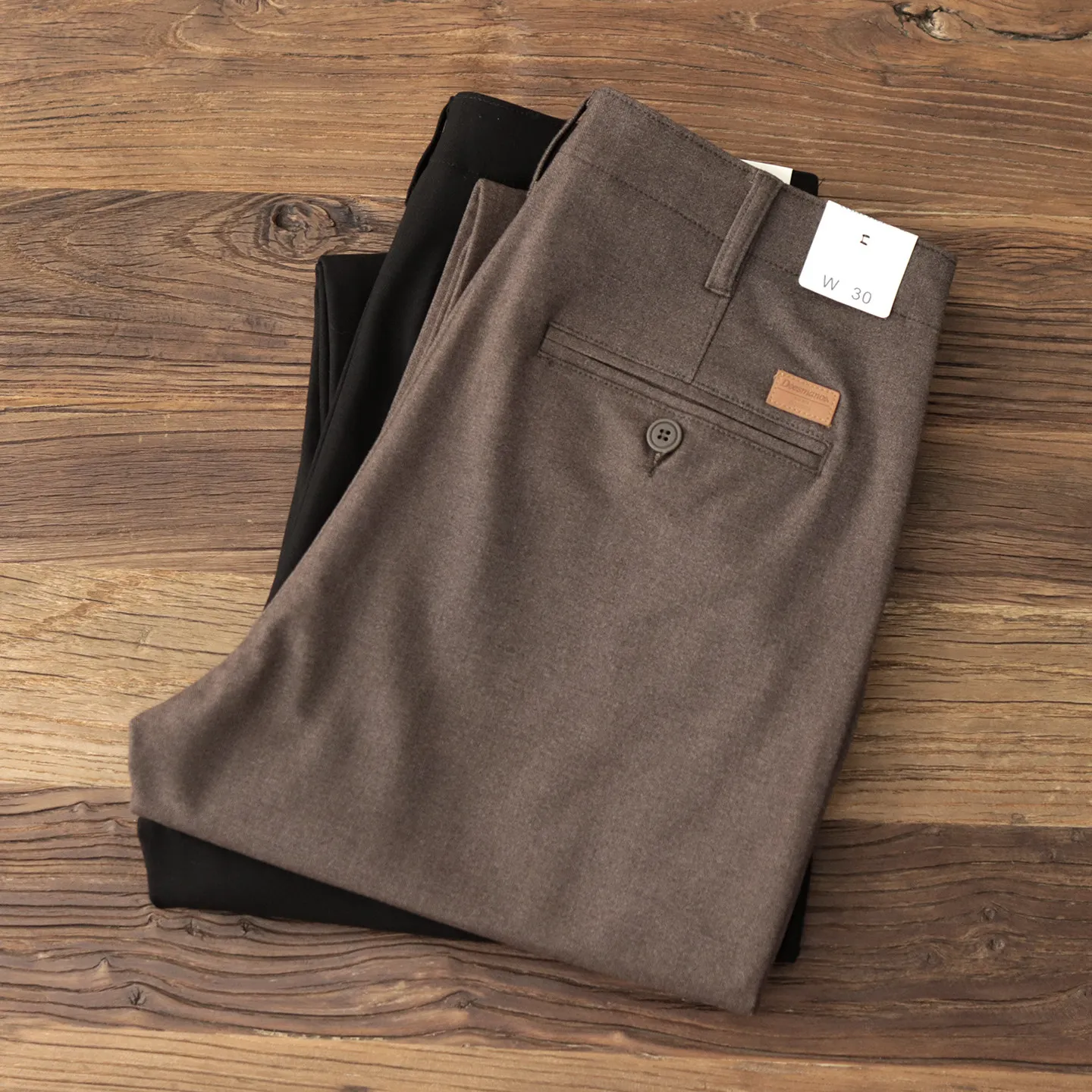Autumn Winter New American Retro Brown Casual Pants Men's Trendy Heavyweight High-End Business Loose Straight Commute Trousers