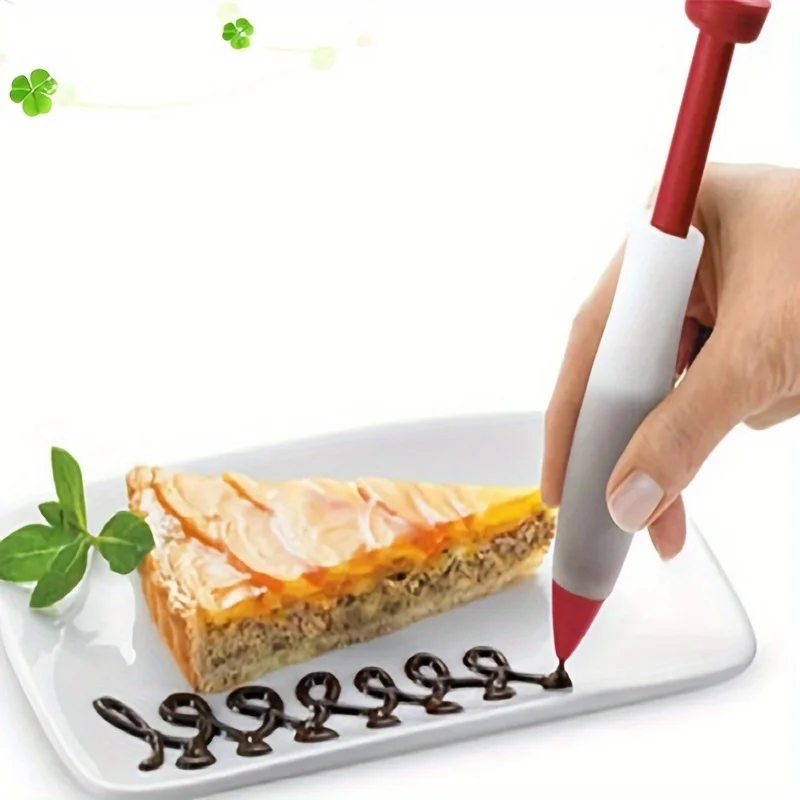 1Pcs Silicone Food Writing Pen DIY Cake Graffiti Pen Food Grade Silica Gel Chocolate Writing Pen Baking Tool Kitchen Accessories