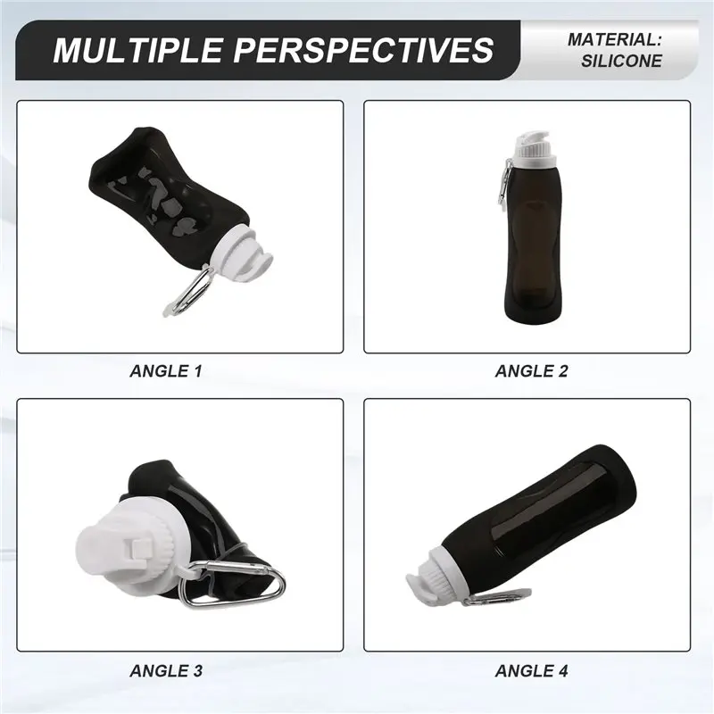 Water Bottle Foldable 500ML Folding Soft Water Bottle Outdoor Sports Water Bottle For Running Camping Hiking Cycling
