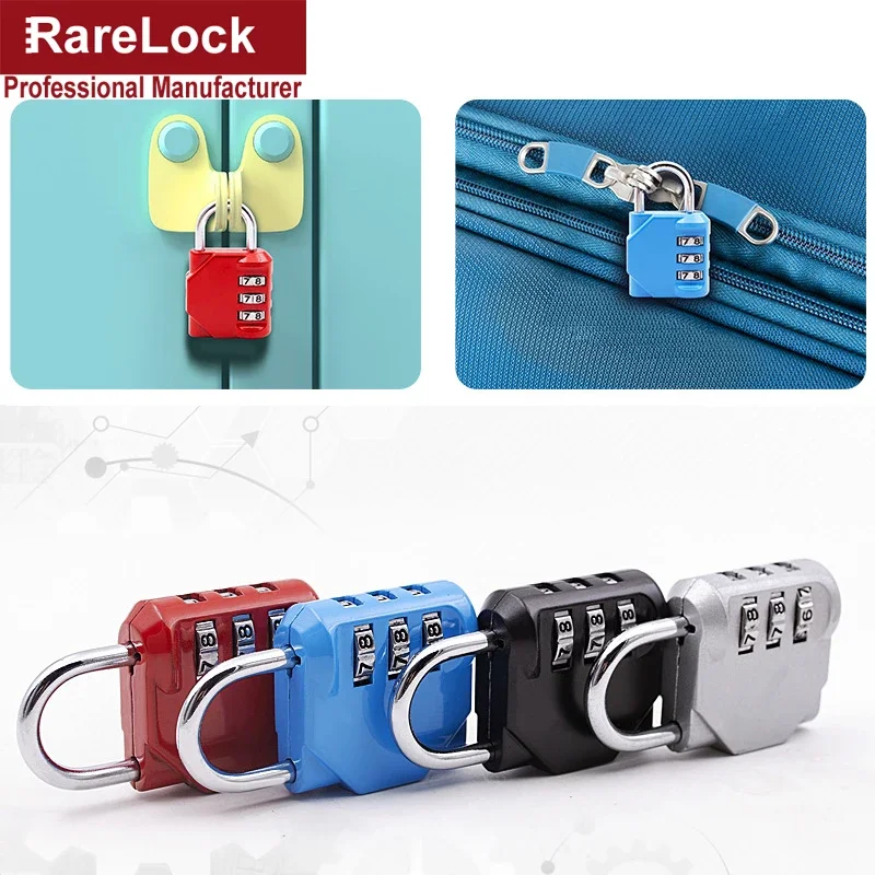 3 Code Combination Safe Locks Padlock Luggage Zipper Bag Backpack Handbag Suitcase Drawer Cabinet Lock Rarelock G
